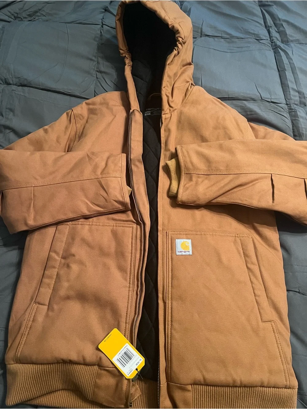 Carhartt Brown Hooded Insulated Work Puffer Jacket